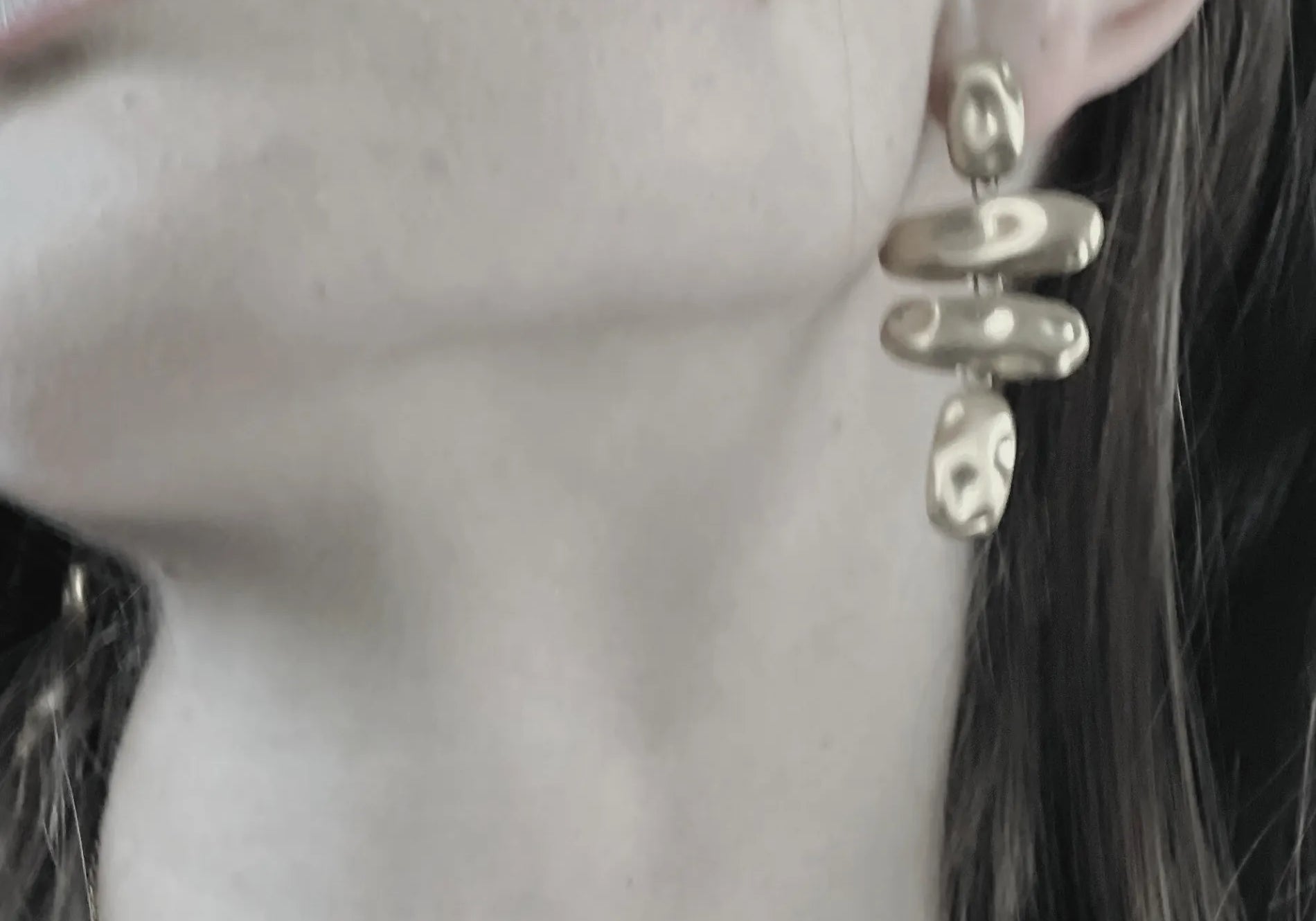 Courage Waterproof Brushed Organic Chandelier Earring Silver Plating, DNSK Copenhagen