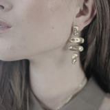 Courage Waterproof Brushed Organic Chandelier Earring 18K Gold Plating