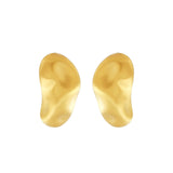 Courage Waterproof Geborstelde organische oorbel 18K verguld
