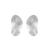 Courage Waterproof Brushed Organic Post Earring Silver Plating