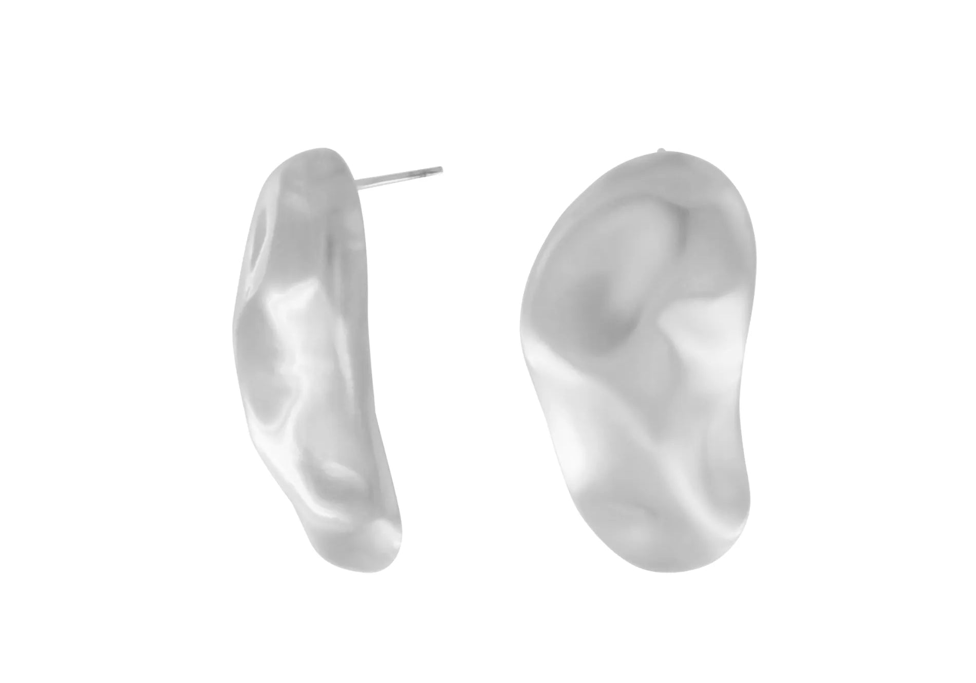 Courage Waterproof Brushed Organic Post Earring Silver Plating, DNSK Copenhagen