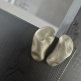 Courage Waterproof Brushed Organic Post Earring Silver Plating