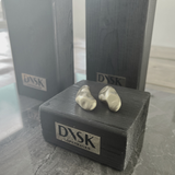 Courage Waterproof Brushed Organic Post Earring Silver Plating