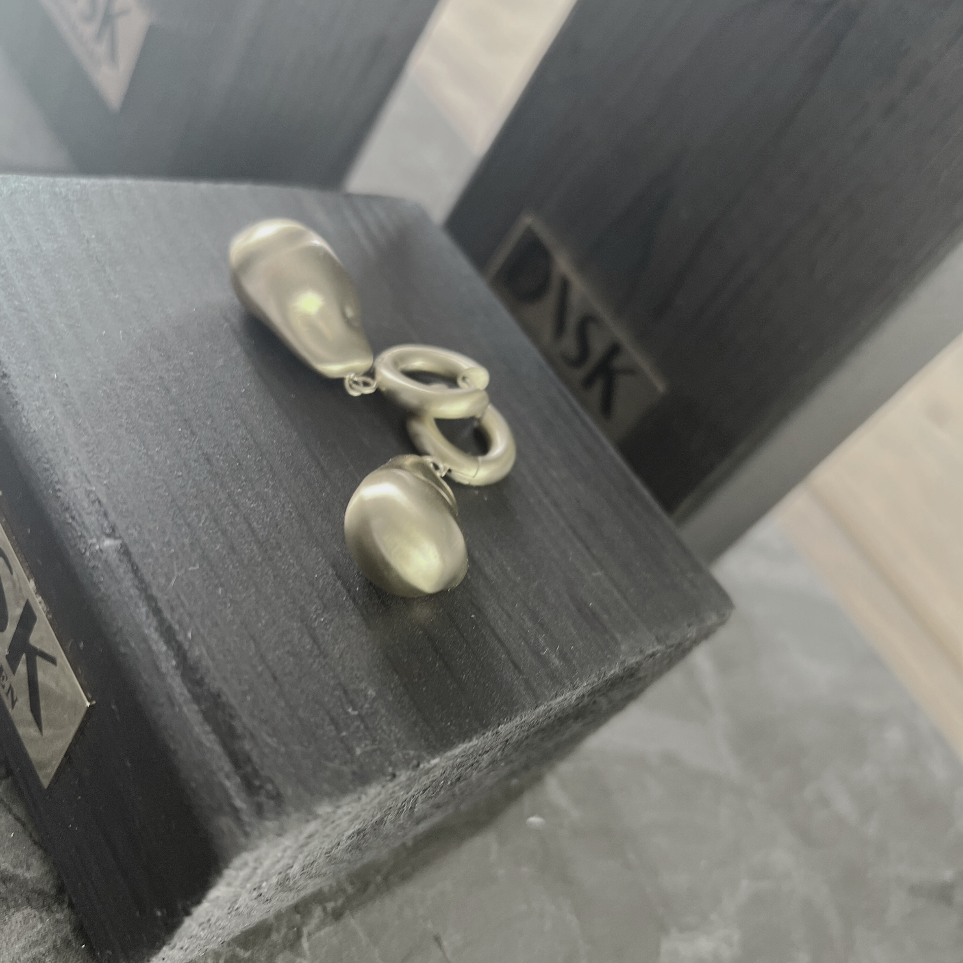 Courage Waterproof  Brushed Oganic Statement Huggie Earring Silver Plating, DNSK Copenhagen