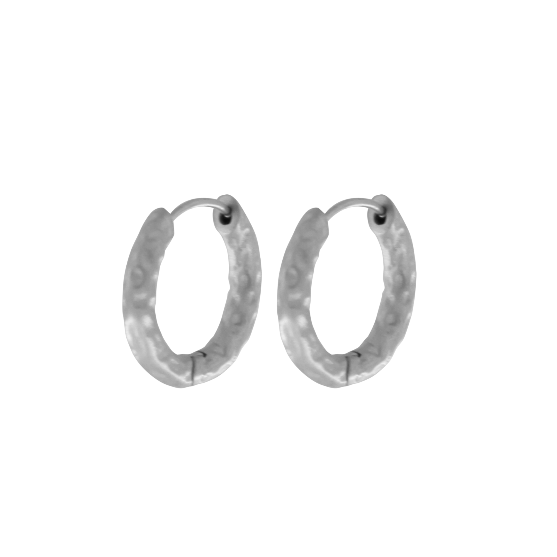 Courage Waterproof Hammered Huggie Silver Plating, DNSK Copenhagen