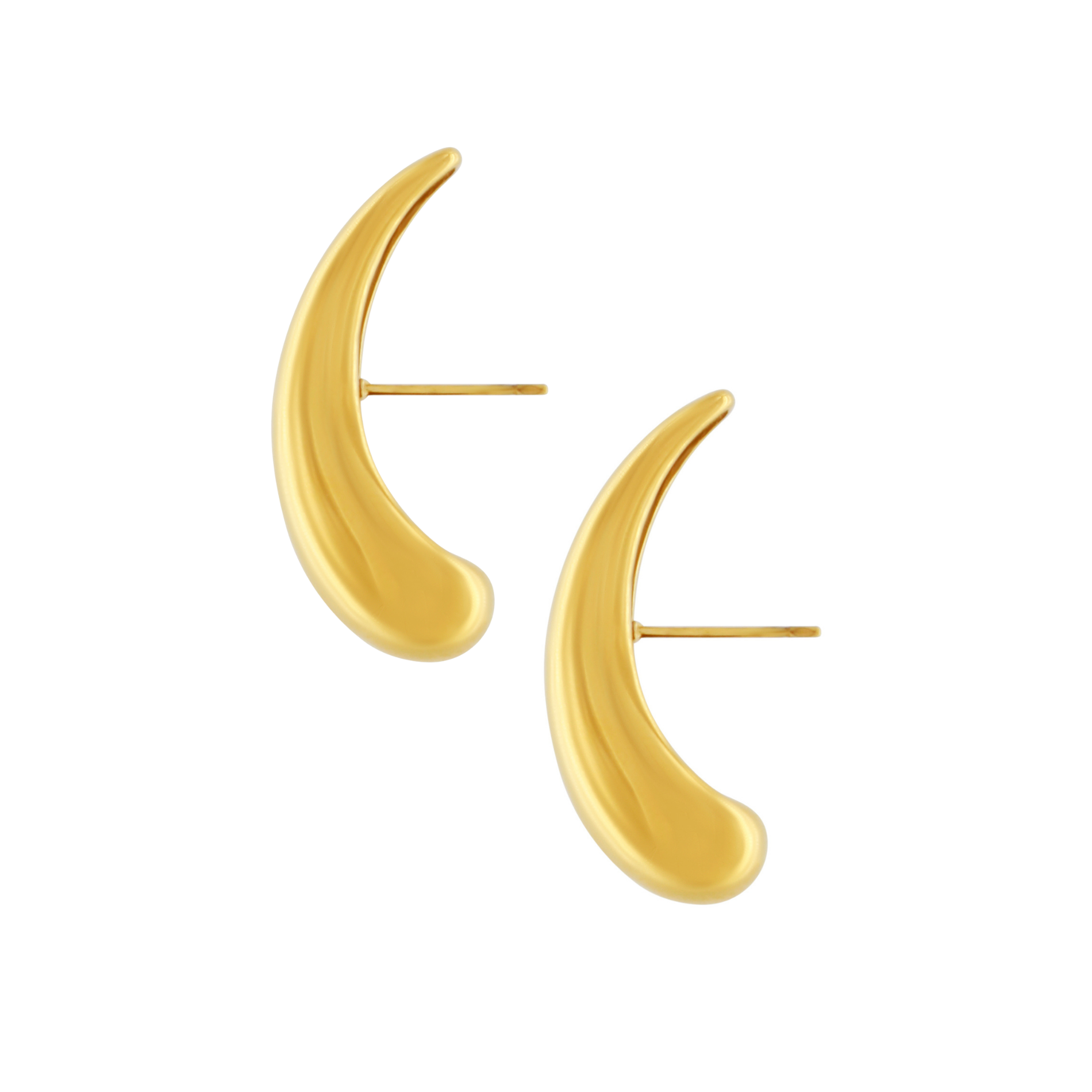 Passion Waterproof Smooth Crawler Earring 18K Gold Plating, DNSK Copenhagen