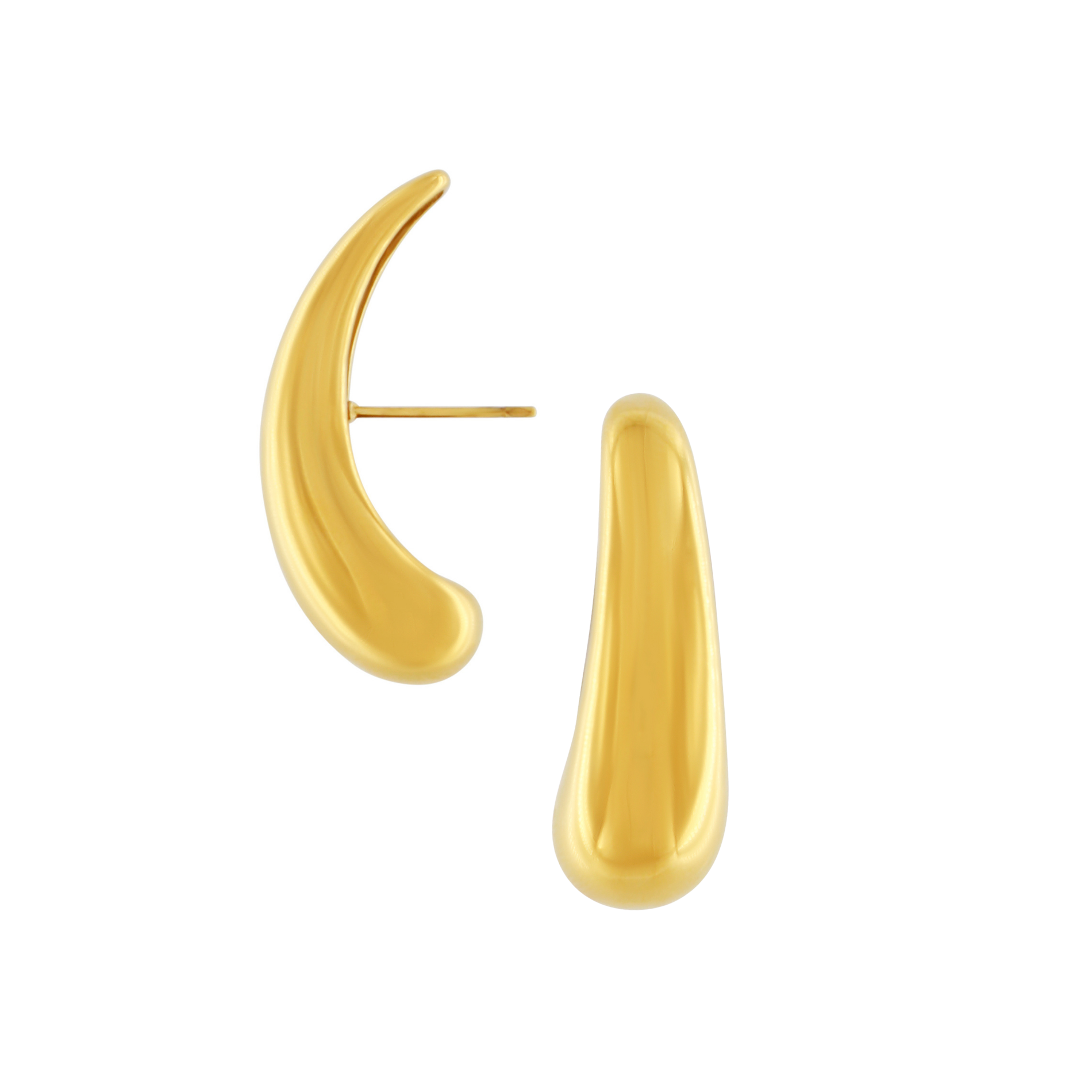 Passion Waterproof Smooth Crawler Earring 18K Gold Plating, DNSK Copenhagen