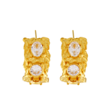 Joy Waterproof Chunky CZ Organic Hoop 18K Gold Plating