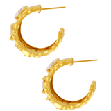 Joy Waterproof Chunky CZ Organic Hoop 18K Gold Plating