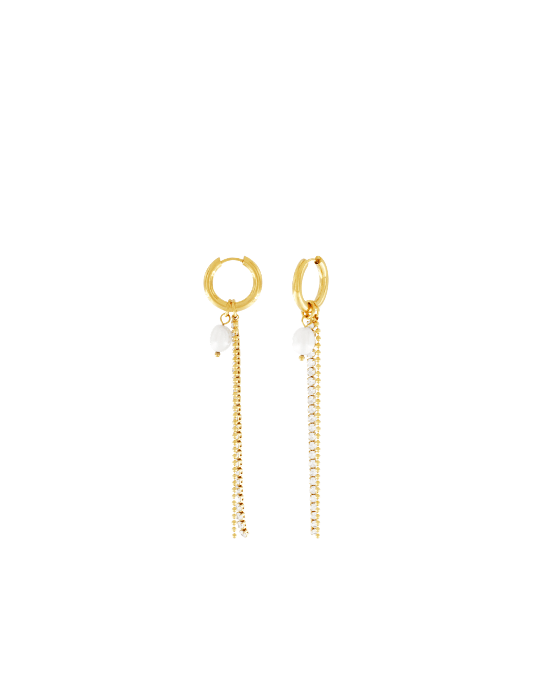 Joy Waterproof Clear CZ 20mm Huggie Earring 18K Gold Plating Joy Waterproof Clear CZ 20mm Huggie Earring 18K Gold Plating