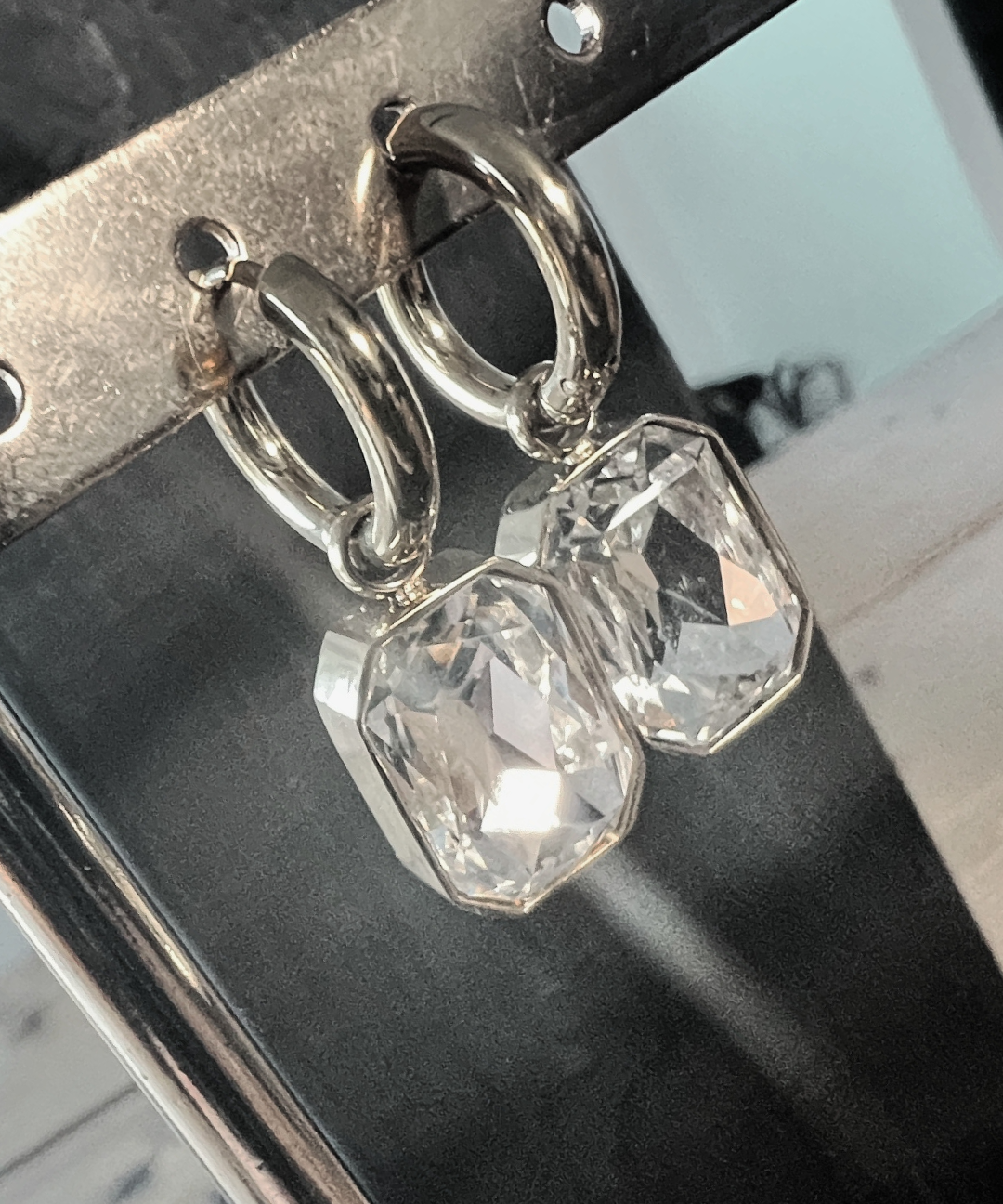 Joy Waterproof Statement Clear CZ Huggie 18K Gold Plating, DNSK Copenhagen