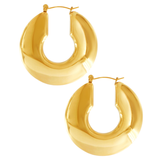 Courage Waterproof U-Turn Statement Earring 18K Gold Plating