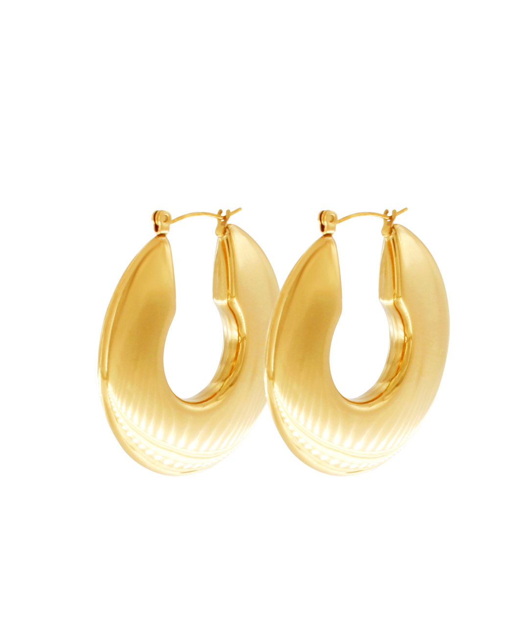 Courage Waterproof U-Turn Statement Earring 18K Gold Plating, DNSK Copenhagen