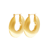 Courage Waterproof U-Turn Statement Earring 18K Gold Plating
