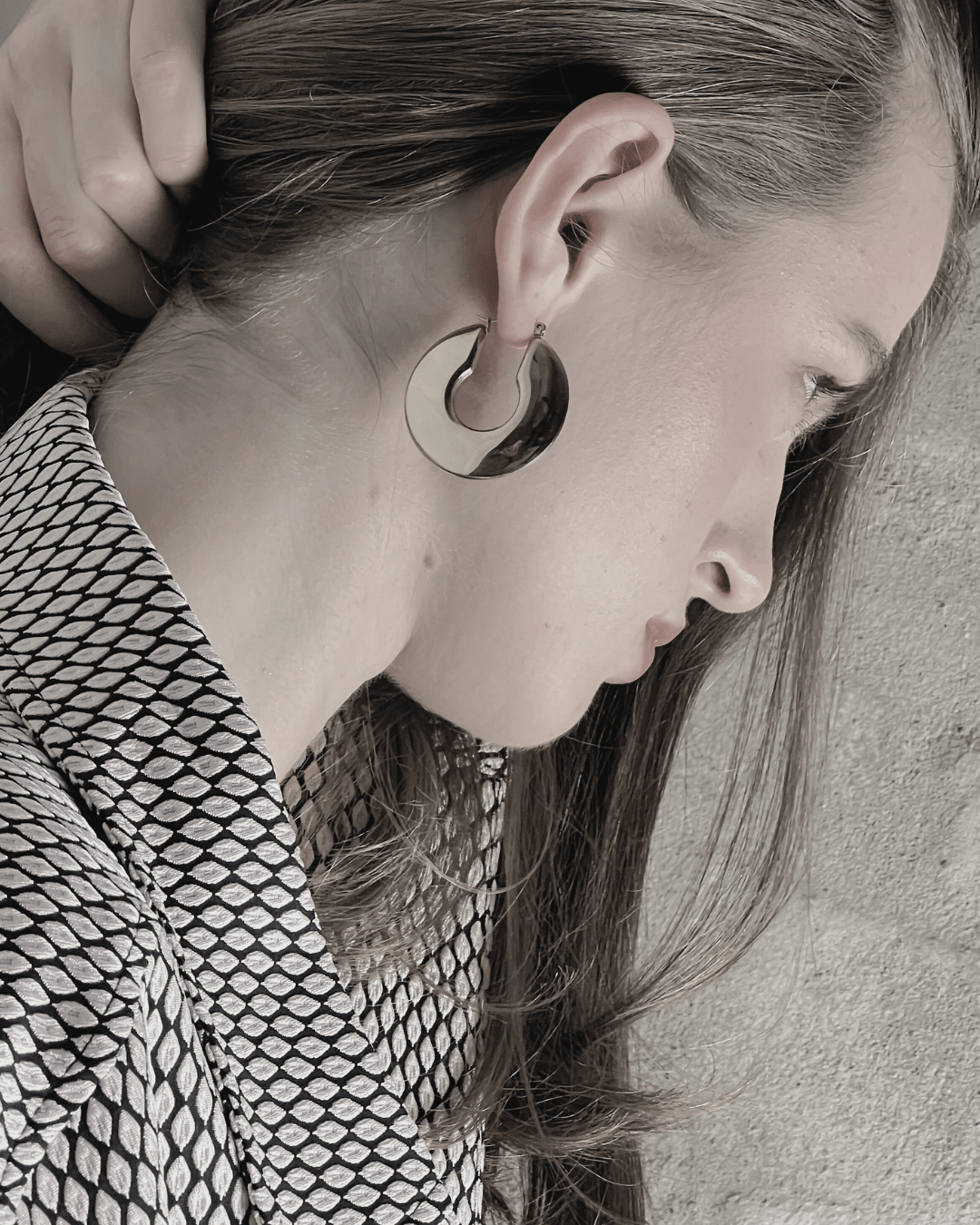 Courage Waterproof U-Turn Statement Earring Silver Plating - DANSK Copenhagen