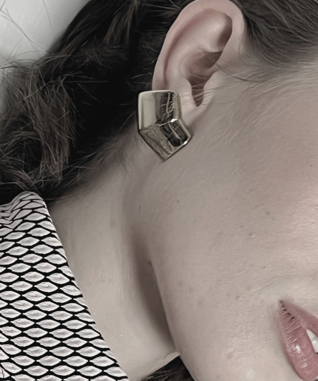 Courage Waterproof Wide Statement Earring 18K Gold Plating, DNSK Copenhagen