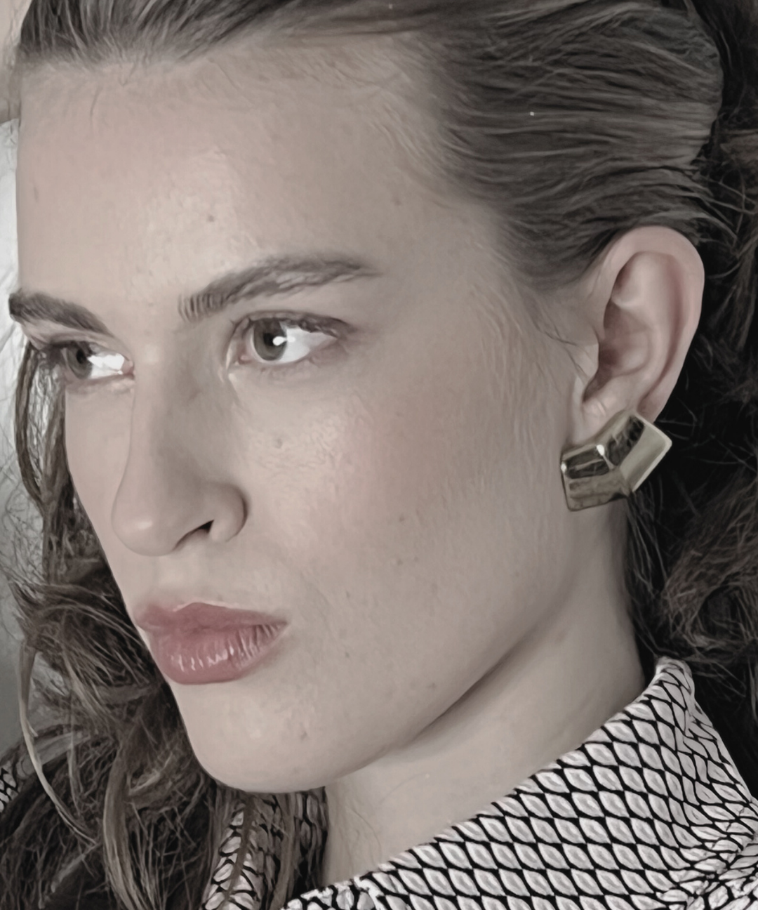 Courage Waterproof Wide Statement Earring 18K Gold Plating, DNSK Copenhagen