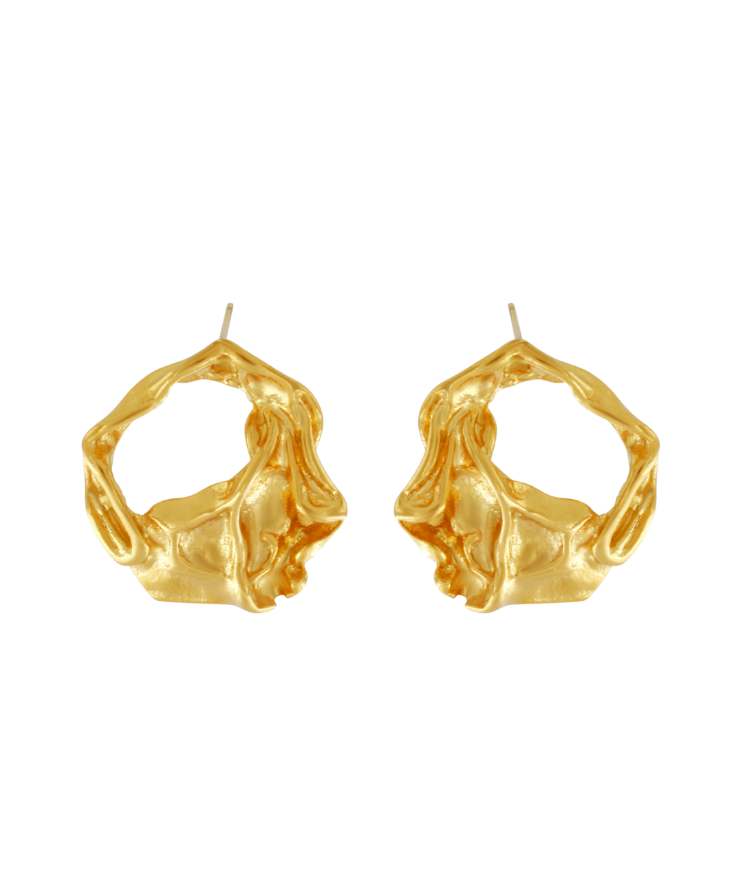 Courage Waterproof  Open Circle Post Earring 18K Gold Plating, DNSK Copenhagen