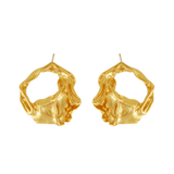 Courage Wasserfester  Offener kreisförmiger Post-Ohrring 18K Goldplattierung