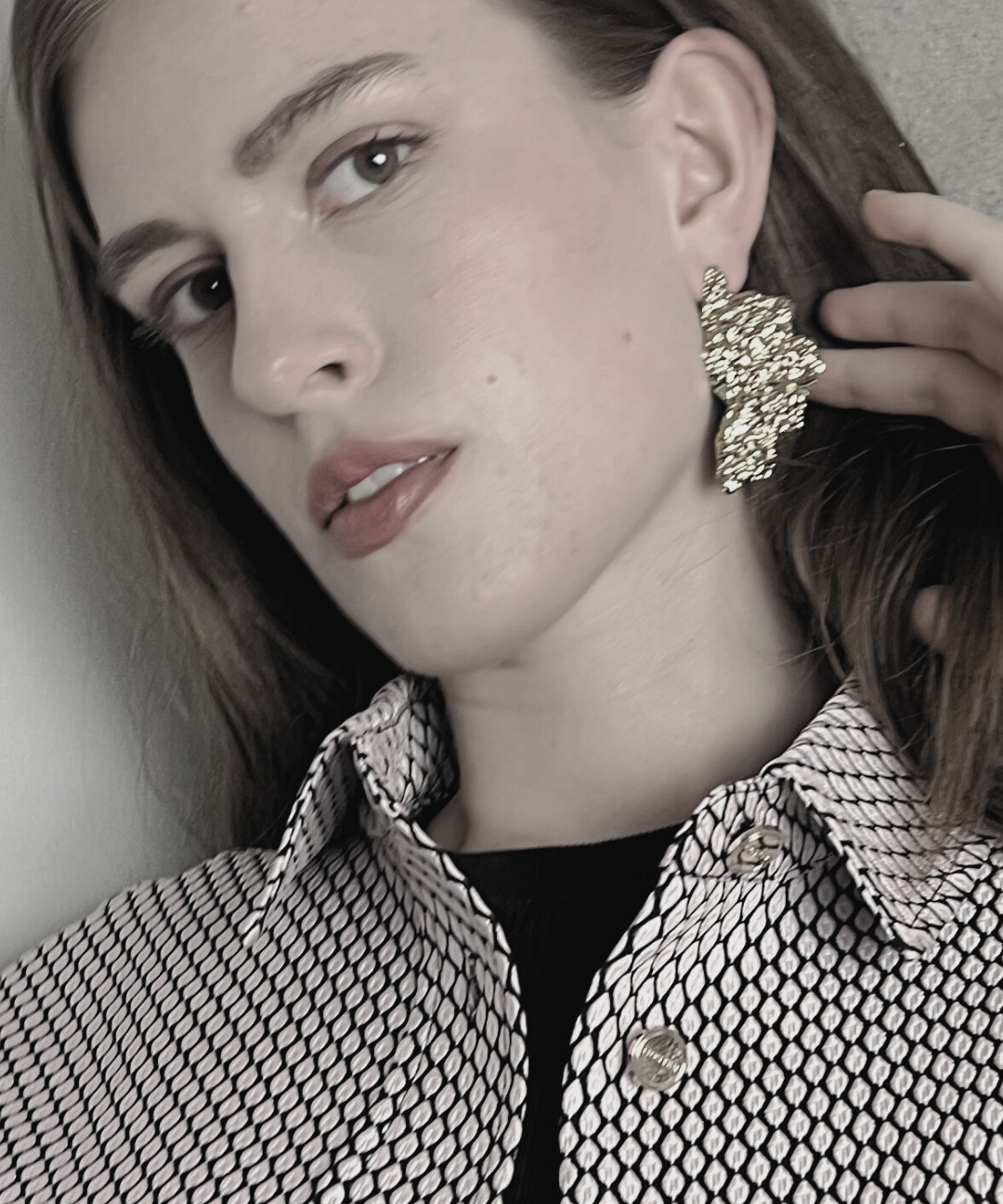 Courage Waterproof  Triangle Statement Earring 18K Gold Plating, DNSK Copenhagen