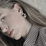 Courage Wasserfester 3D Spiegel Statement-Ohrring 18K Goldplattierung