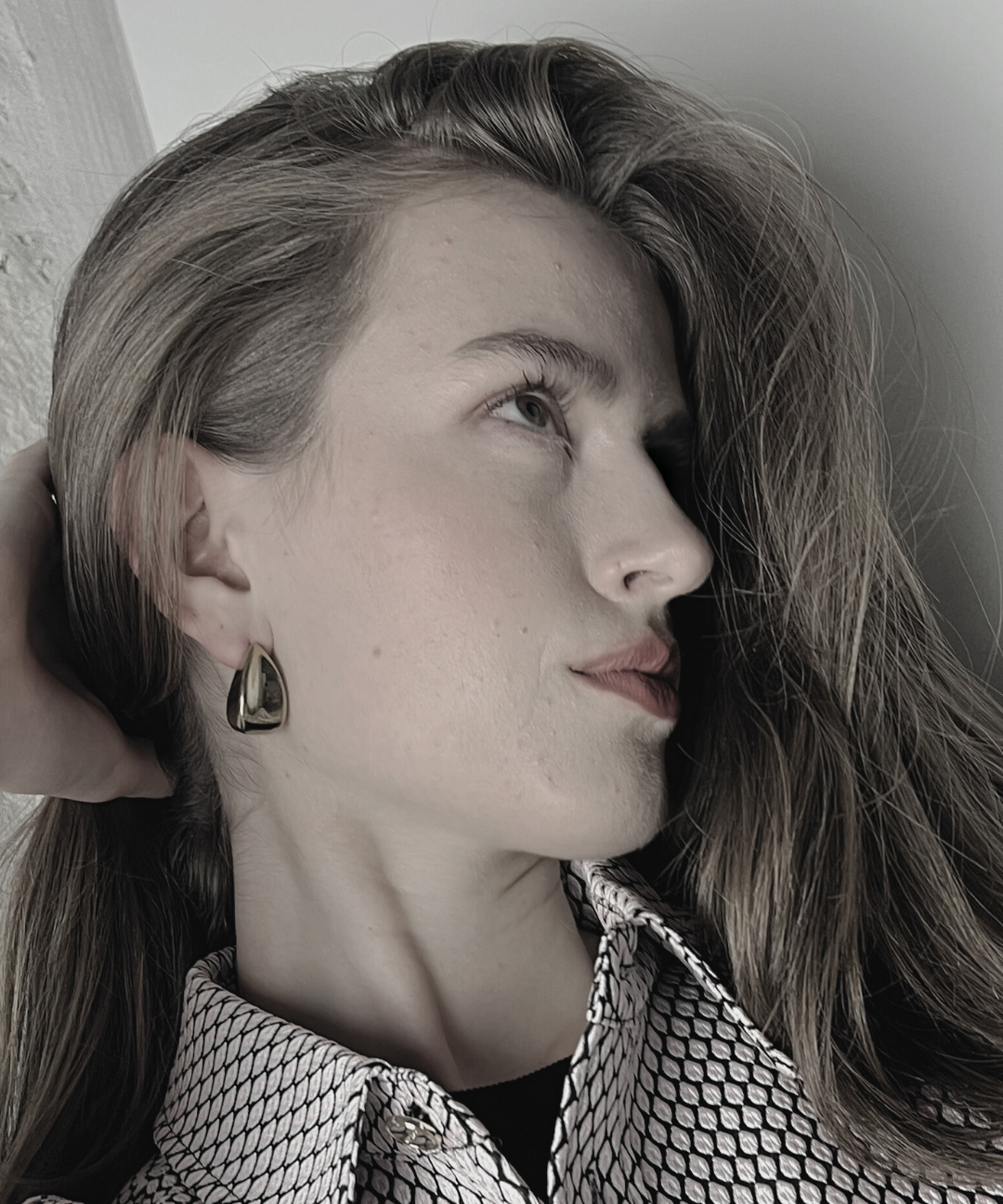 Courage Waterproof 3D Mirror Statement Earring 18K Gold Plating Plating, DNSK Copenhagen