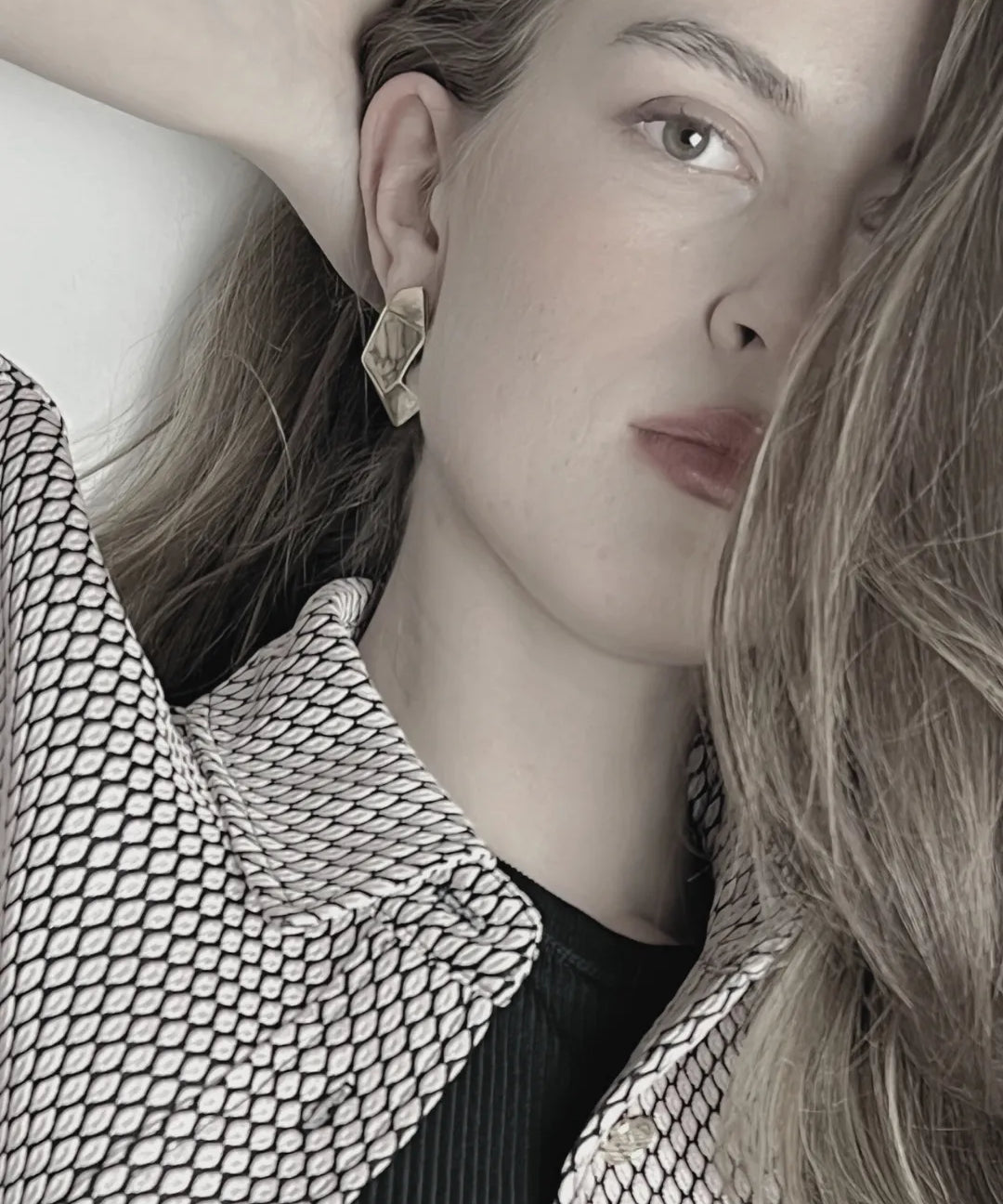 Courage Waterproof Geometric Statement Earring 18K Gold Plating, DNSK Copenhagen