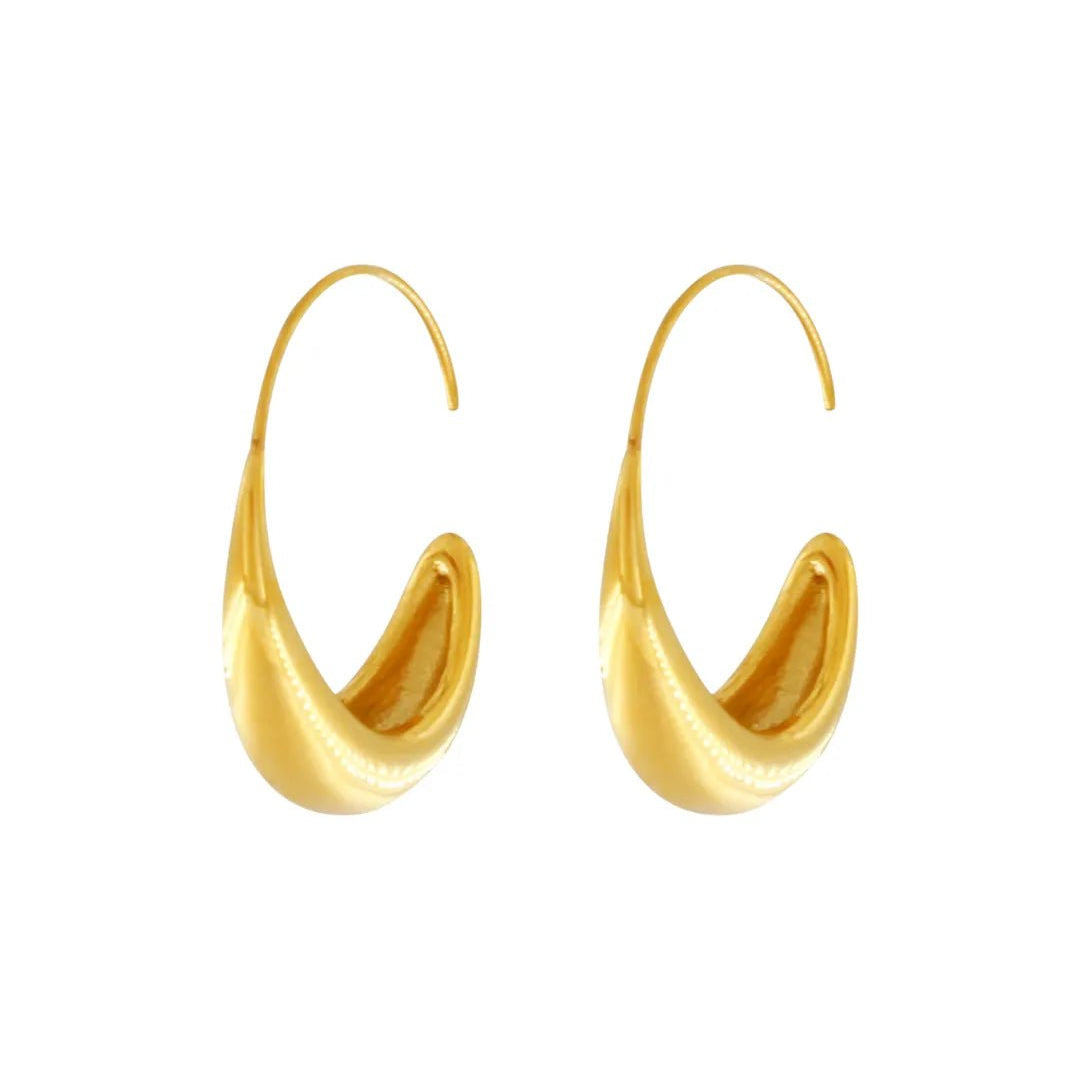 Passion Waterproof Smooth Hoop 18K Gold Plating -DNSK Copenhagen