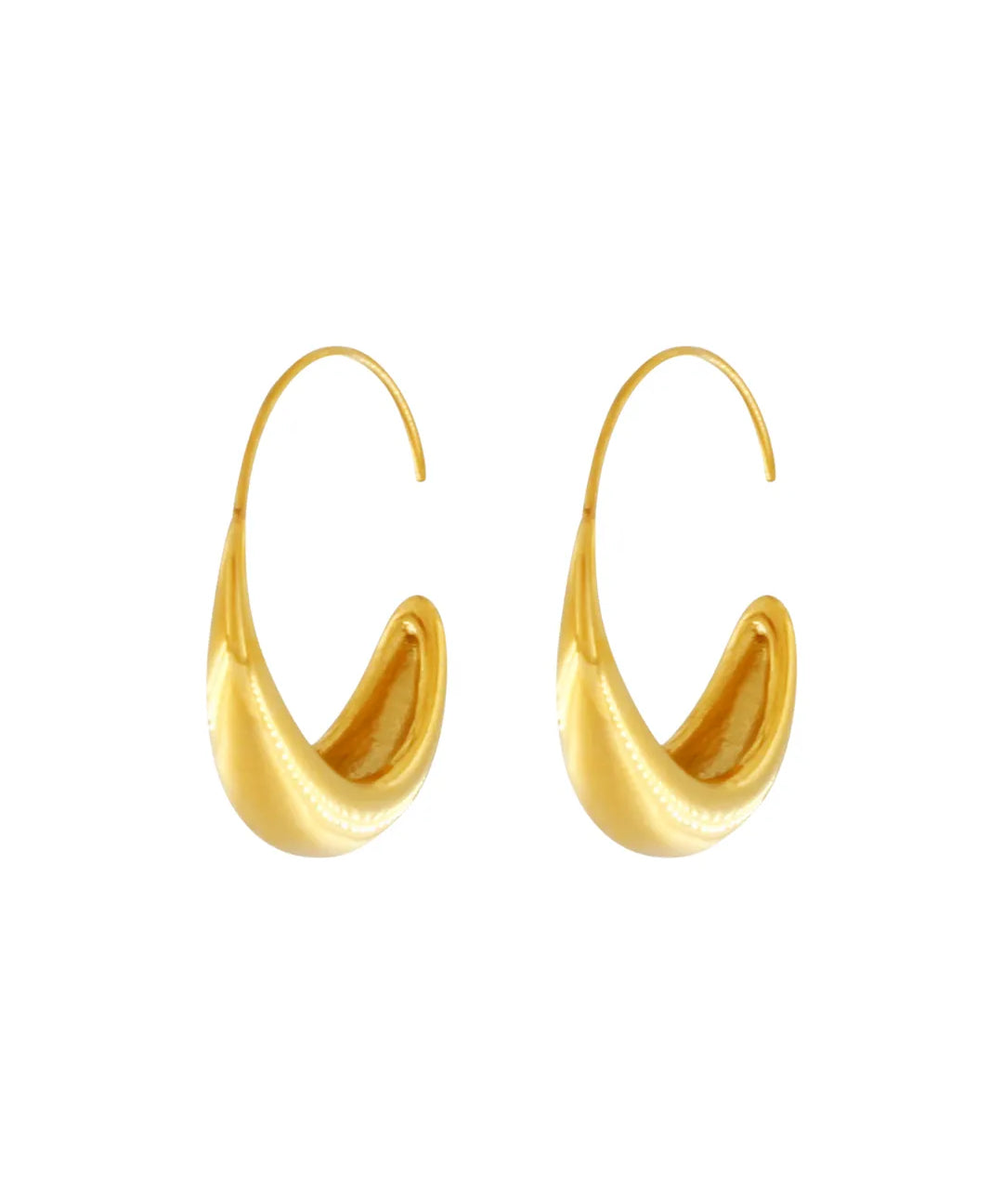 Passion Waterproof Smooth Hoop 18K Gold Plating, DNSK Copenhagen