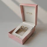 Joy Waterproof CZ clair double Hoop Boucle d'Oreille Plaqué Or 18K