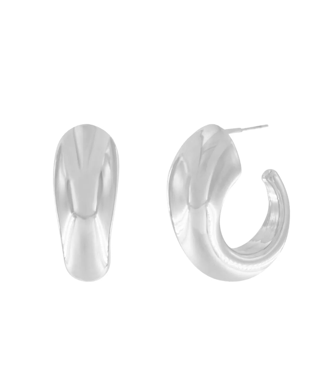 Courage Waterproof Chunky Curve Earring Silver Plating, DNSK Copenhagen