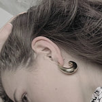 Courage Waterproof Chunky Curve Earring Silver Plating, DNSK Copenhagen