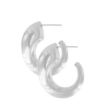 Courage Waterproof Chunky Curve Earring Silver Plating, DNSK Copenhagen