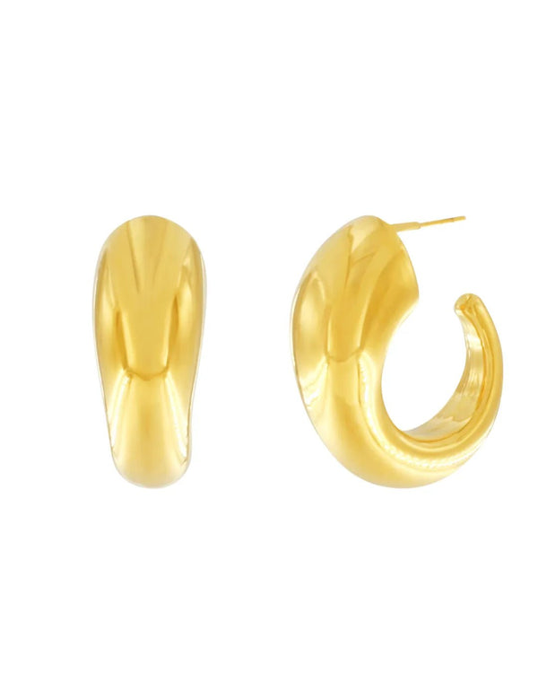 Courage Waterproof Chunky Curve Earring 18K Gold Plating -DNSK Copenhagen