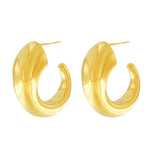 Courage Waterproof Chunky Curve Earring 18K Gold Plating, DNSK Copenhagen