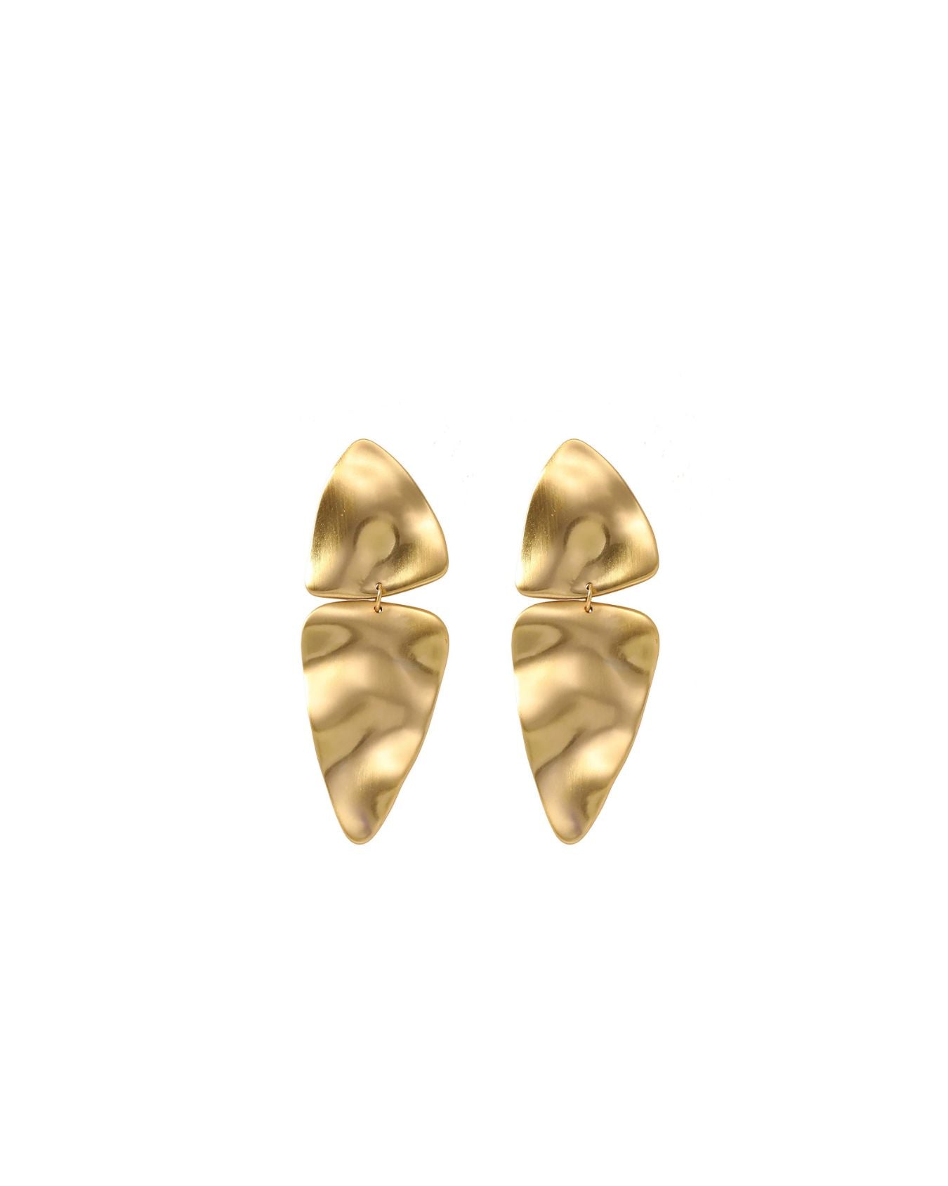 FRIDA Waterproof 18K Gold Plated Statement Earring - Brushed Stainless Steel