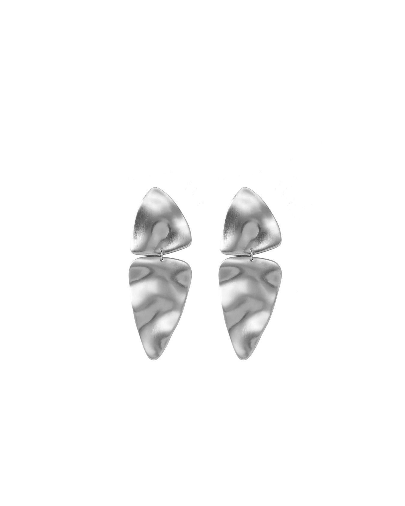 FRIDA Waterproof Silver Stainless Steel Statement Earring - Brushed Finish