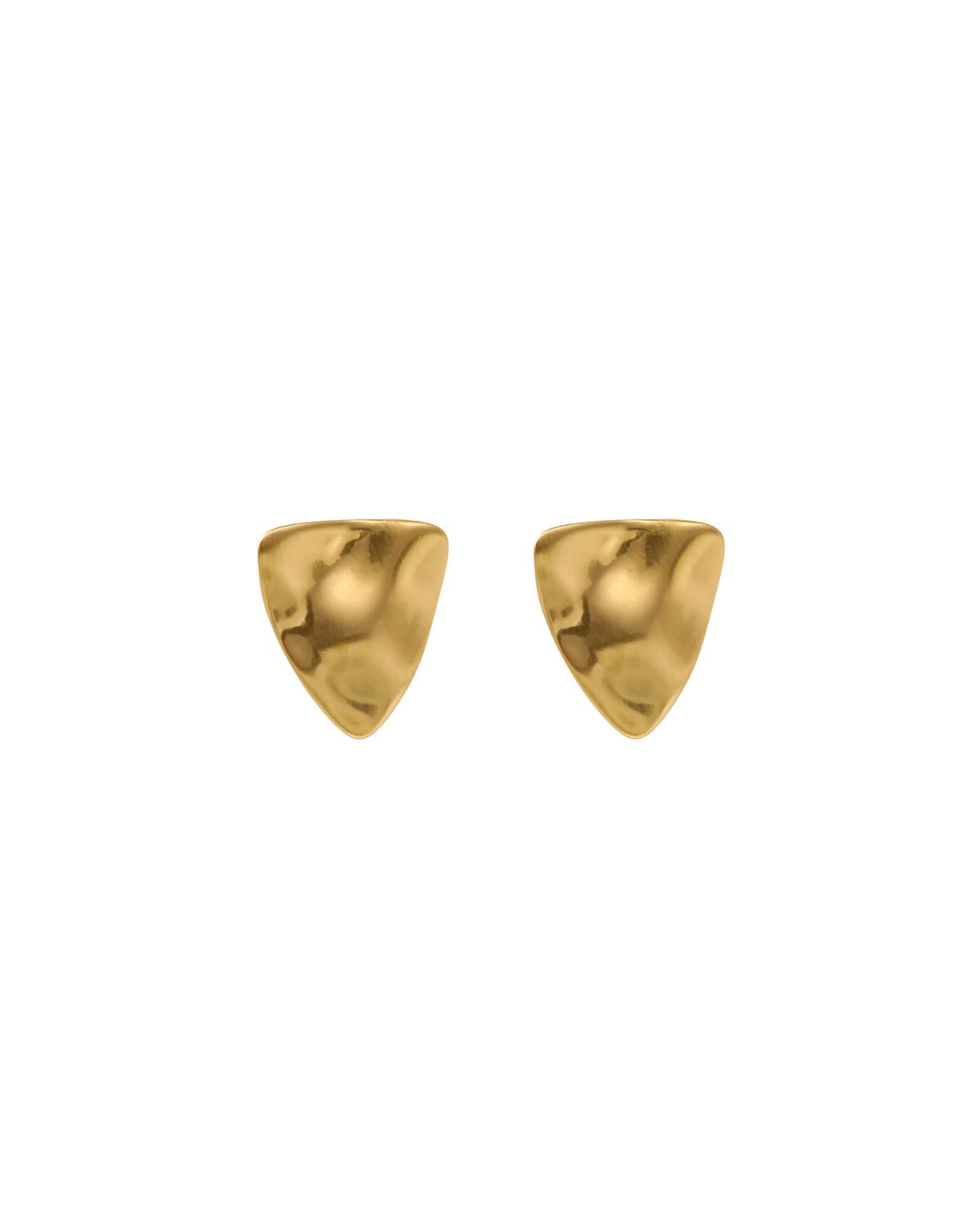 FRIDA Waterproof 18K Gold Plated Post Earring - Brushed Stainless Steel