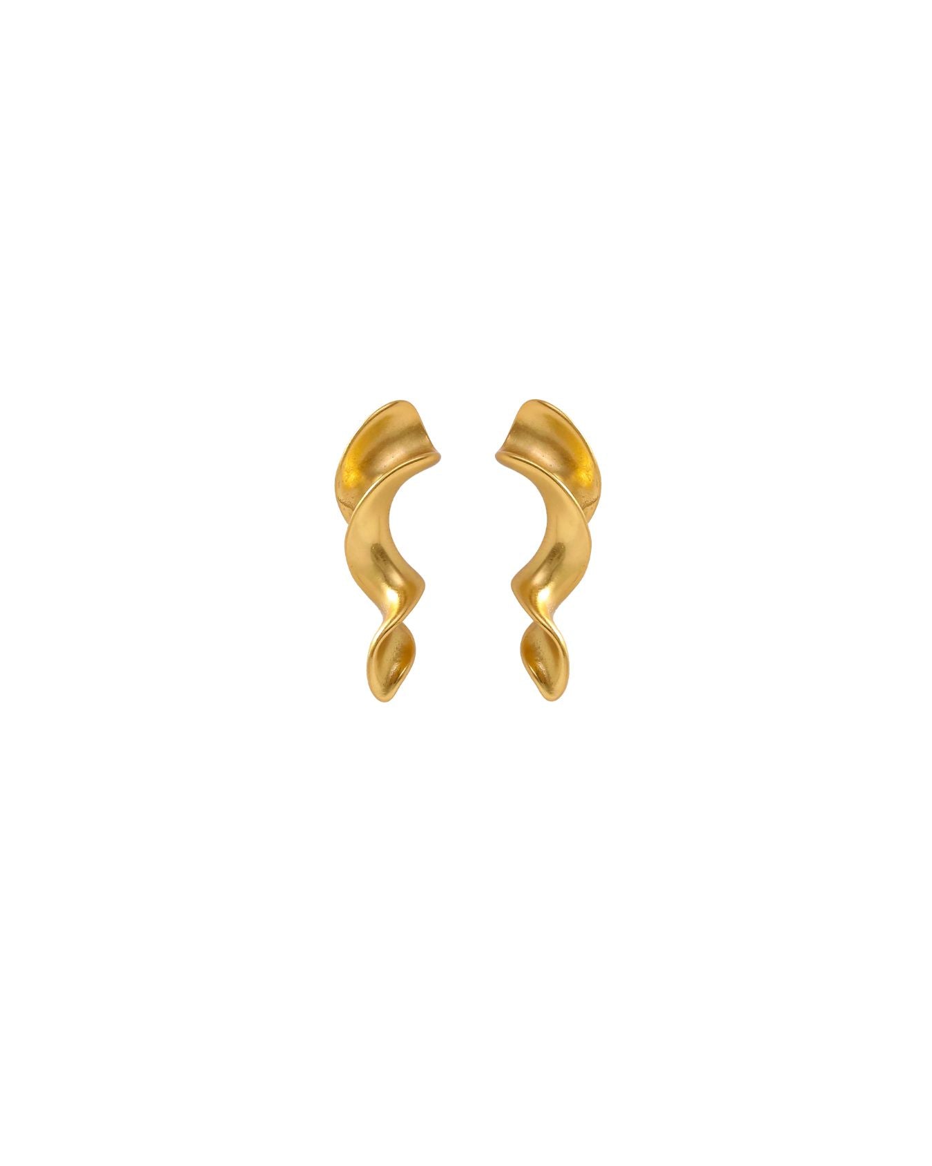 Orecchini INGRID Waterproof placcati in oro 18 carati - Brushed acciaio inossidabile