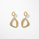 RAGNA Waterproof 18K Gold Plated Original Earrings - Hammered Stainless Steel