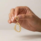 RAGNA Waterproof 18K Gold Plated Original Earrings - Hammered Stainless Steel