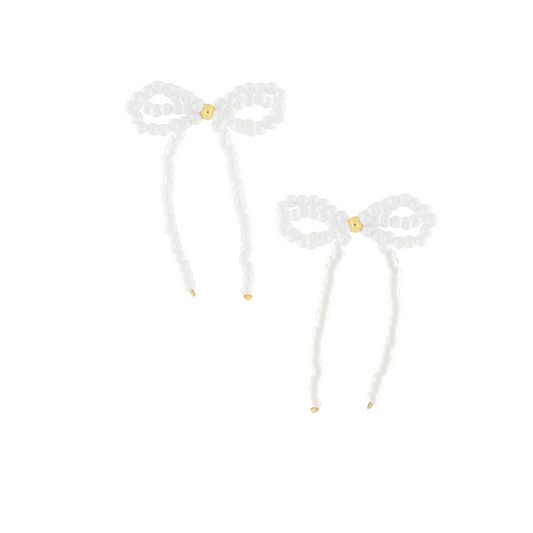 Passion Waterproof Pearl Bow Earring 18K Gold Plating