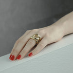 Courage Waterproof Chunky Link Statement Ring 18K Gold Plating -DNSK Copenhagen
