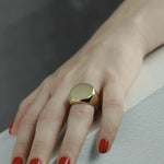 Courage Waterproof Chunky Signet Statement Ring 18K Gold Plating -DNSK Copenhagen