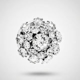 Ingunn Multi Crystal Button Cover Size 17mm Silver Plating