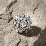 Ingunn Multi Crystal Button Cover Size 17mm Silver Plating