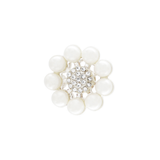 Ingunn Bloem Parel en CZ Knoopbedekking 14mm Verzilverd