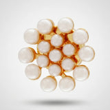 Ingunn Flower Pearl Button Cover 14mm Gold Plating