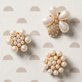Ingunn Flower Pearl Button Cover 14mm Gold Plating