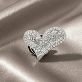 Ingunn Hart CZ Knopbedekking 14mm Verzilverd